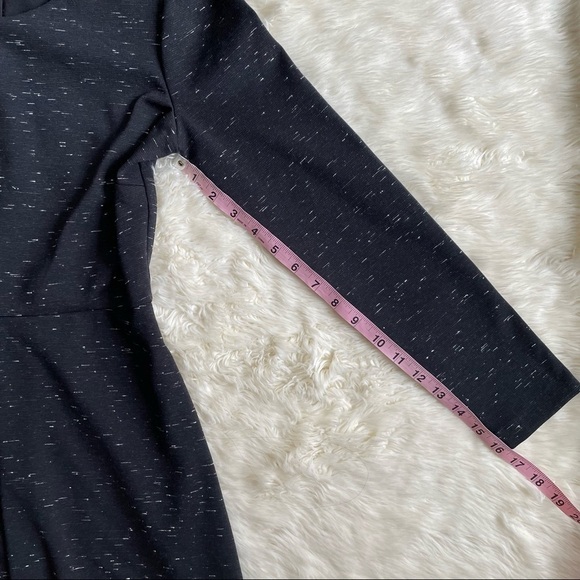 Madewell Dress Gia Fit and Flare Long Sleeve Black Marled Concept 2 - Picture 14 of 14